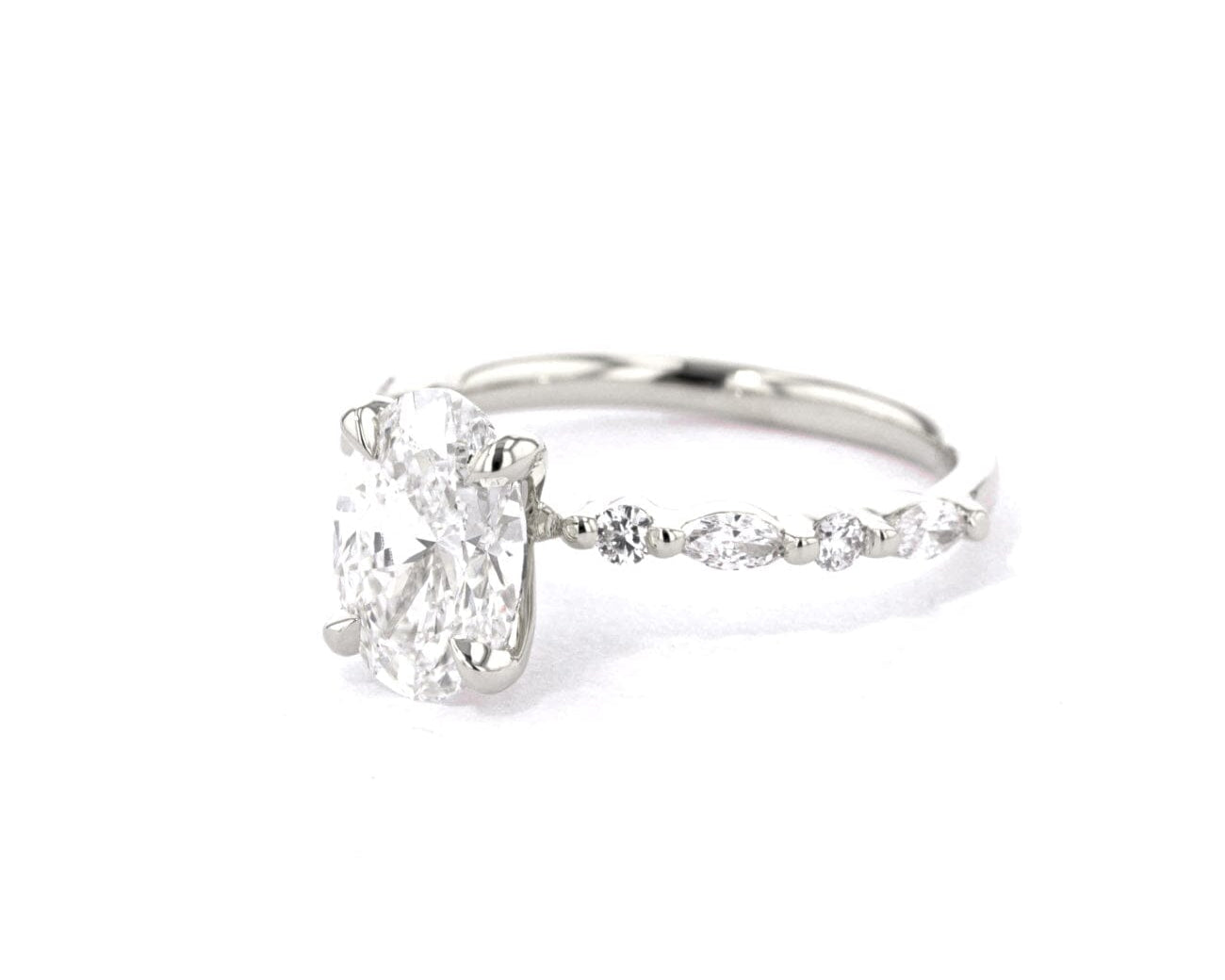 1.8mm Tori Oval Engagement Rings Princess Bride Diamonds 