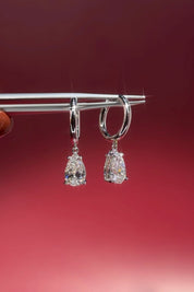 1.94ct D - VS1 Lab Diamond Pear Drop Hoops White Gold - PBD Earrings