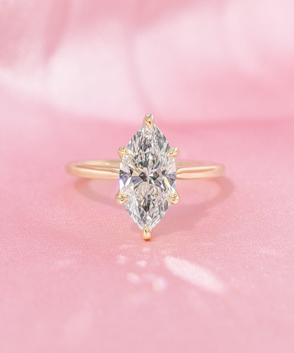 1.98ct D - VS1 Marquise Lab Diamond Victoria - PBD Engagement Rings