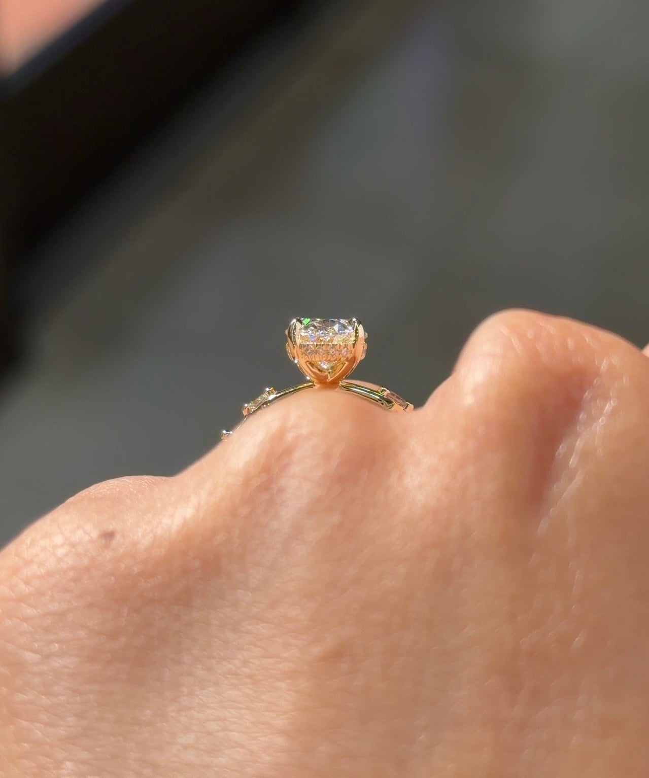 1.99ct D-VS1 Oval Lab Diamond Daisy - PBD Engagement Rings