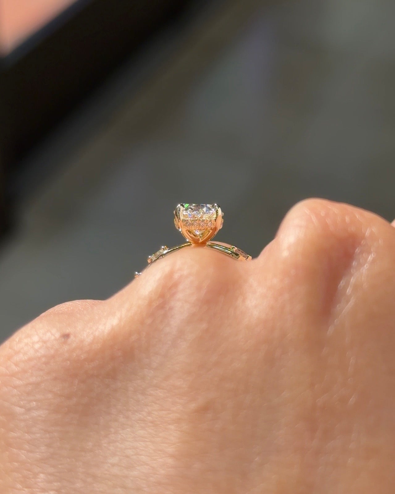 1.99ct D-VS1 Oval Lab Diamond Daisy - PBD Engagement Rings