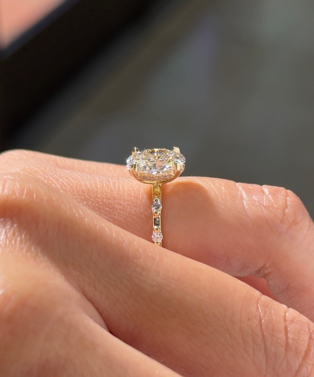 1.99ct D-VS1 Oval Lab Diamond Daisy - PBD Engagement Rings