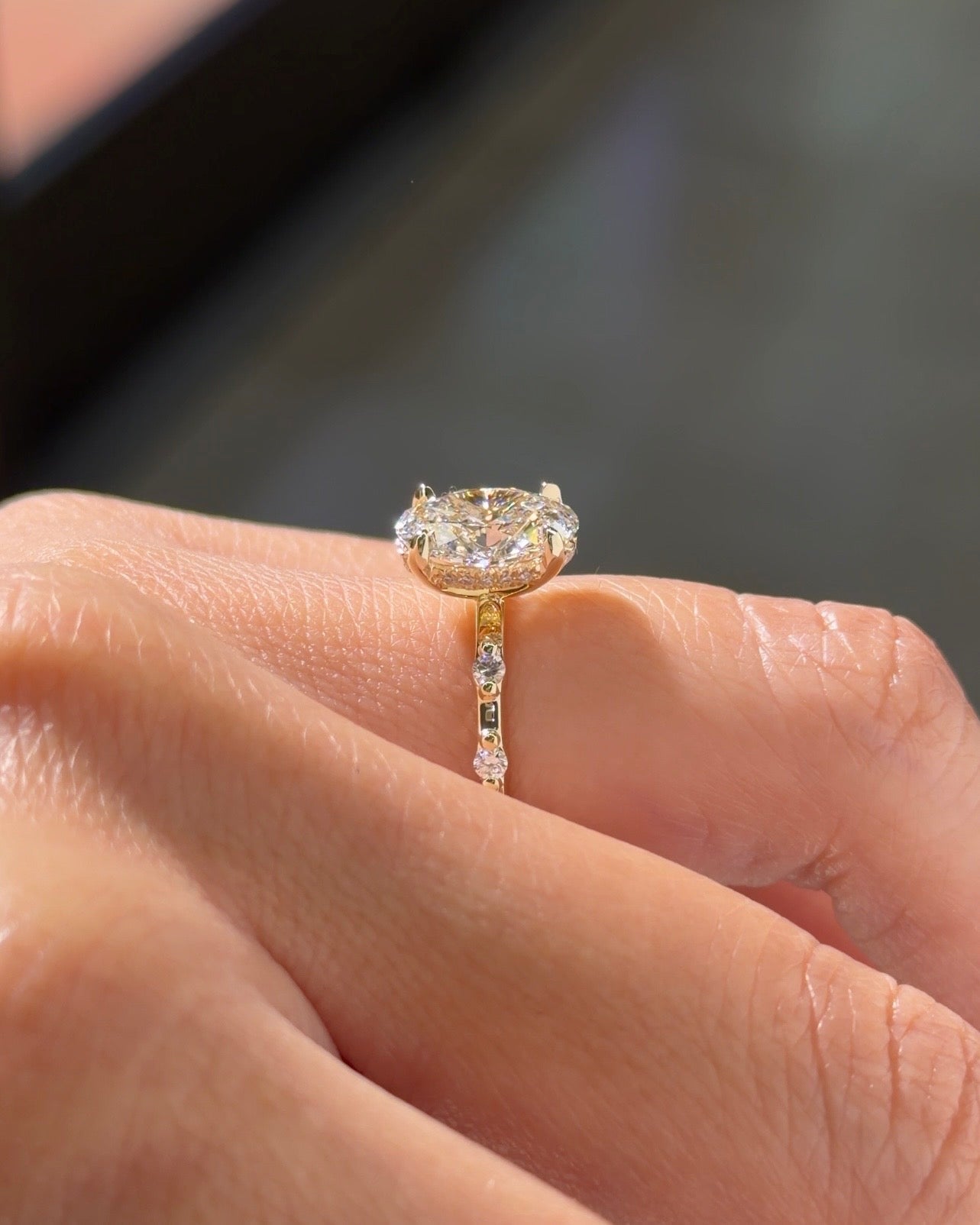 1.99ct D-VS1 Oval Lab Diamond Daisy - PBD Engagement Rings