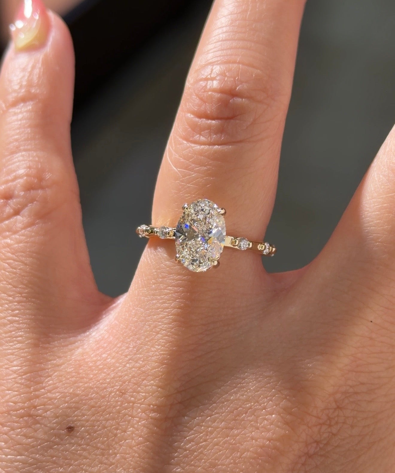 1.99ct D-VS1 Oval Lab Diamond Daisy - PBD Engagement Rings
