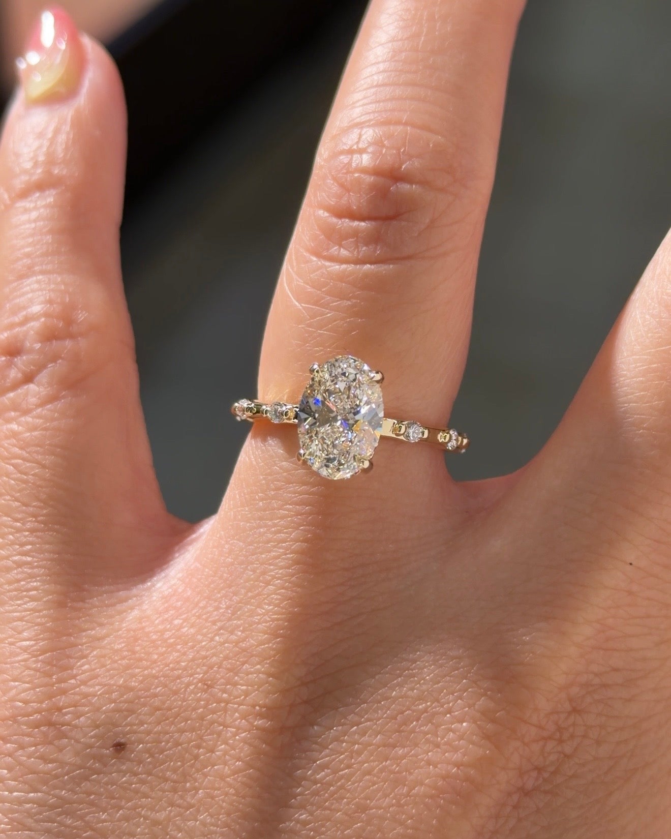 1.99ct D-VS1 Oval Lab Diamond Daisy - PBD Engagement Rings