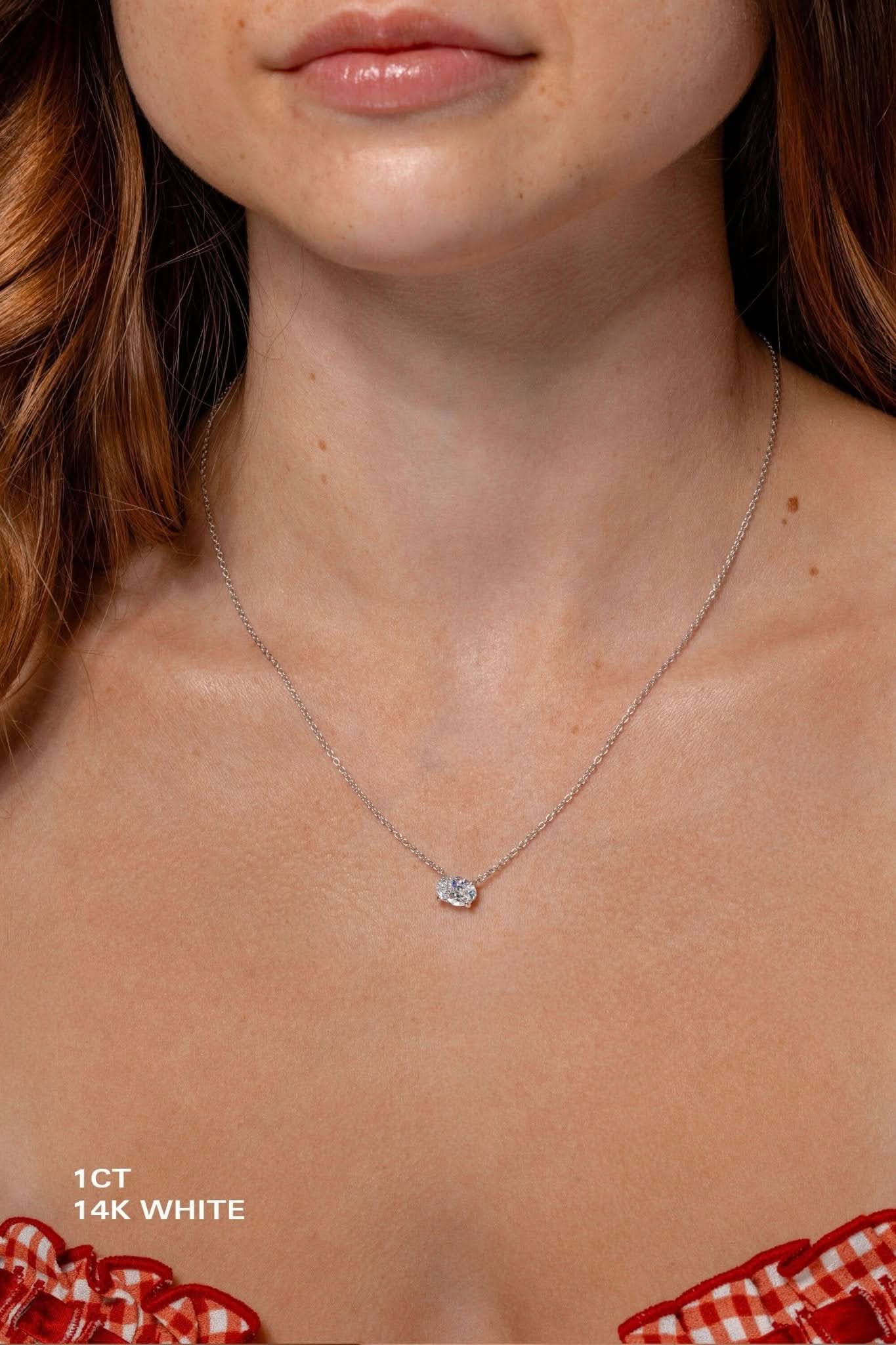 1ct East West Oval Brandi Necklace - PBD Necklaces