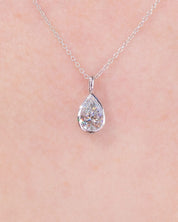 1ct Lab Diamond Pear Bezel Necklace Necklaces Princess Bride Diamonds 