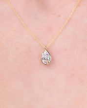 1ct Lab Diamond Pear Bezel Necklace Necklaces Princess Bride Diamonds 