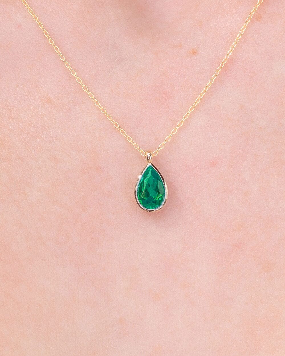 1ct Lab Emerald Pear Bezel Necklace Necklaces Princess Bride Diamonds 