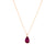 1ct Lab Ruby Pear Bezel Necklace Necklaces Princess Bride Diamonds 14K Rose Gold 