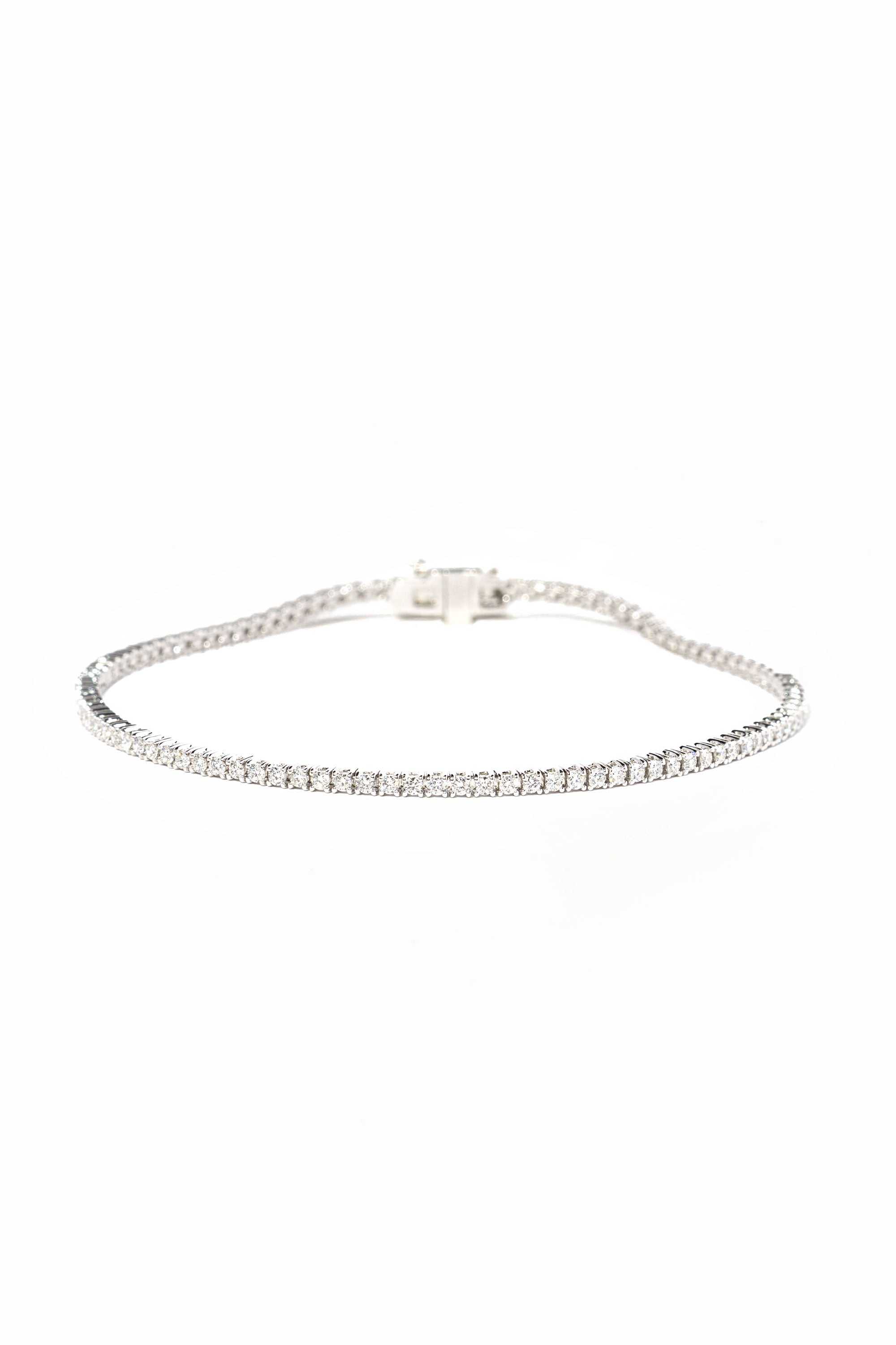 1ct Core Lab Diamond Tennis Bracelet White Gold