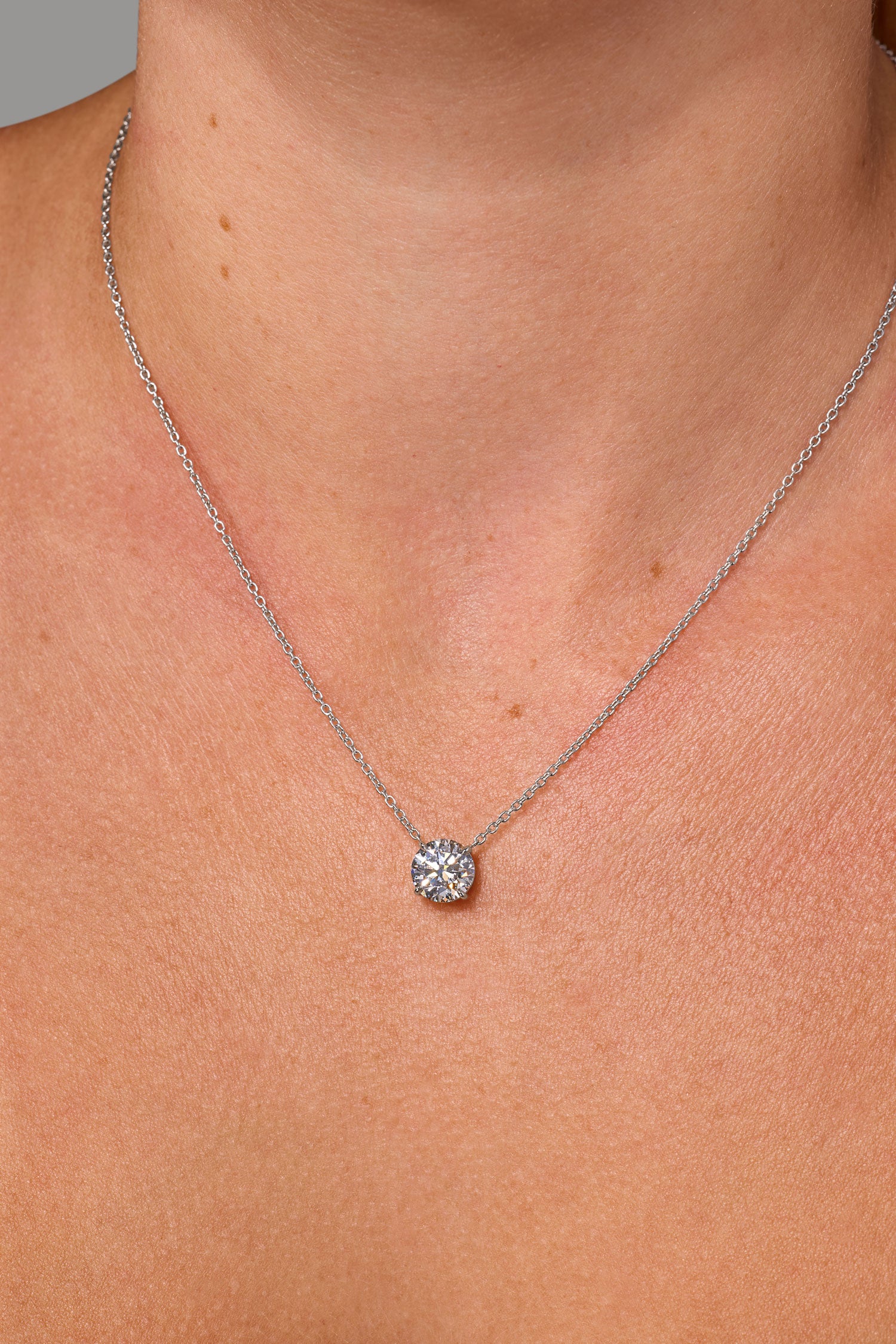 2.05ct F-VS1 Core Round Solitaire Necklace