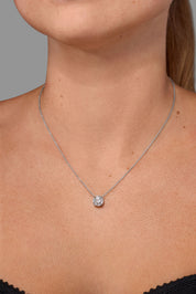 2.14ct F-VS1 Core Round Solitaire Necklace