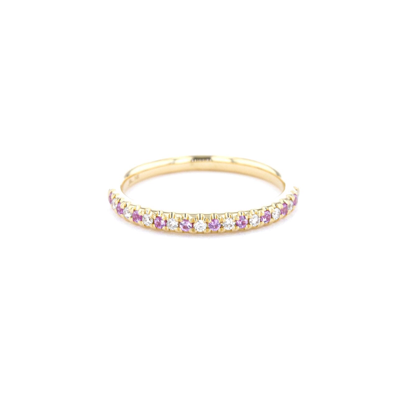 2.2mm Pavé Diamond & Pink Sapphire Ring