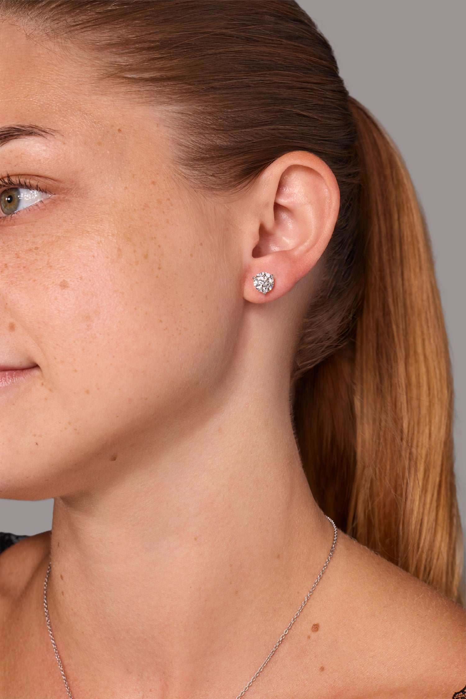 2.71ct D-VVS1 Round Lab Diamond Juliette Studs