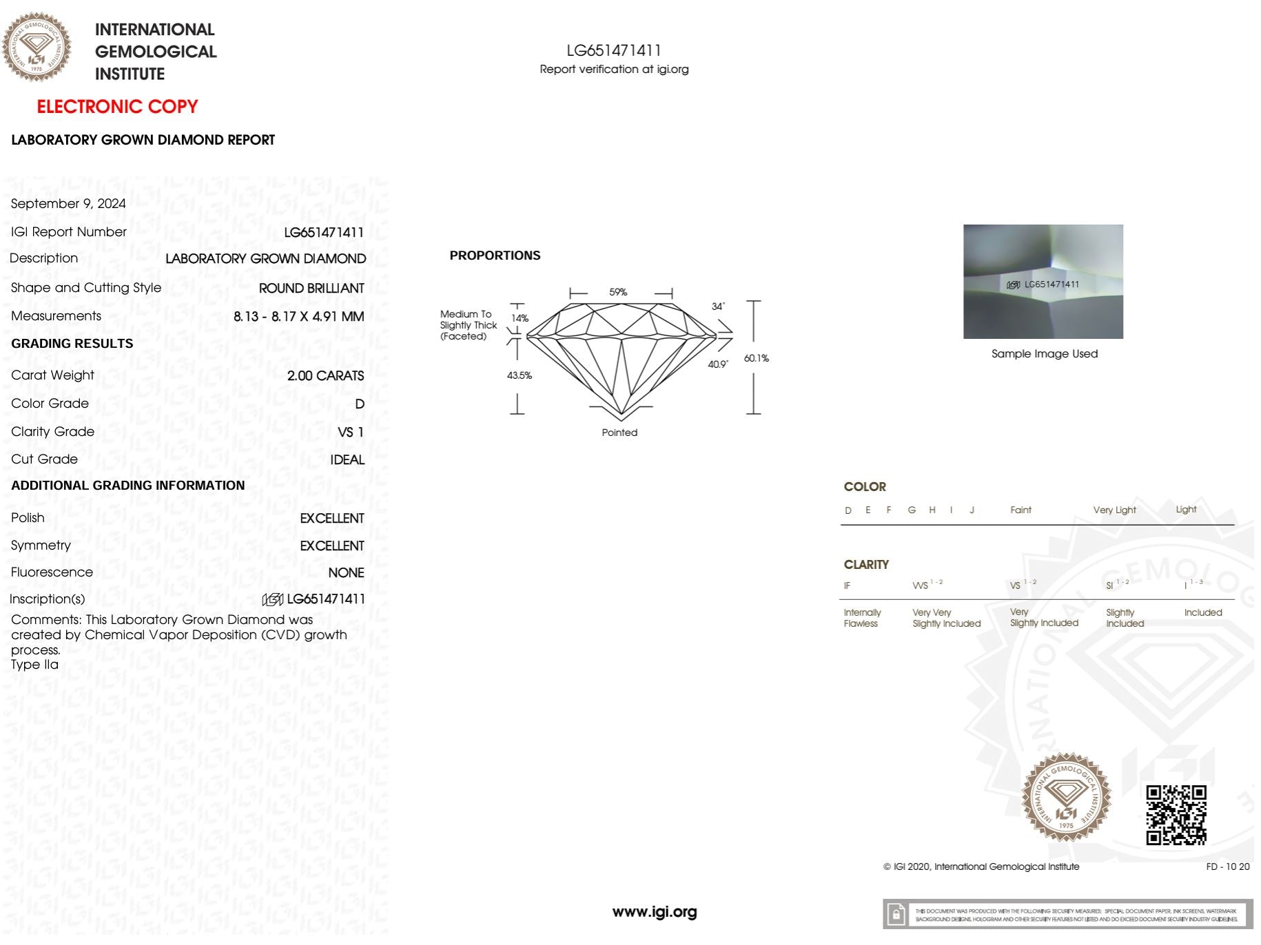 2.00 Carat D-VS1 Round Lab Grown Diamond - IGI (#50580) Loose Diamond Princess Bride Diamonds 