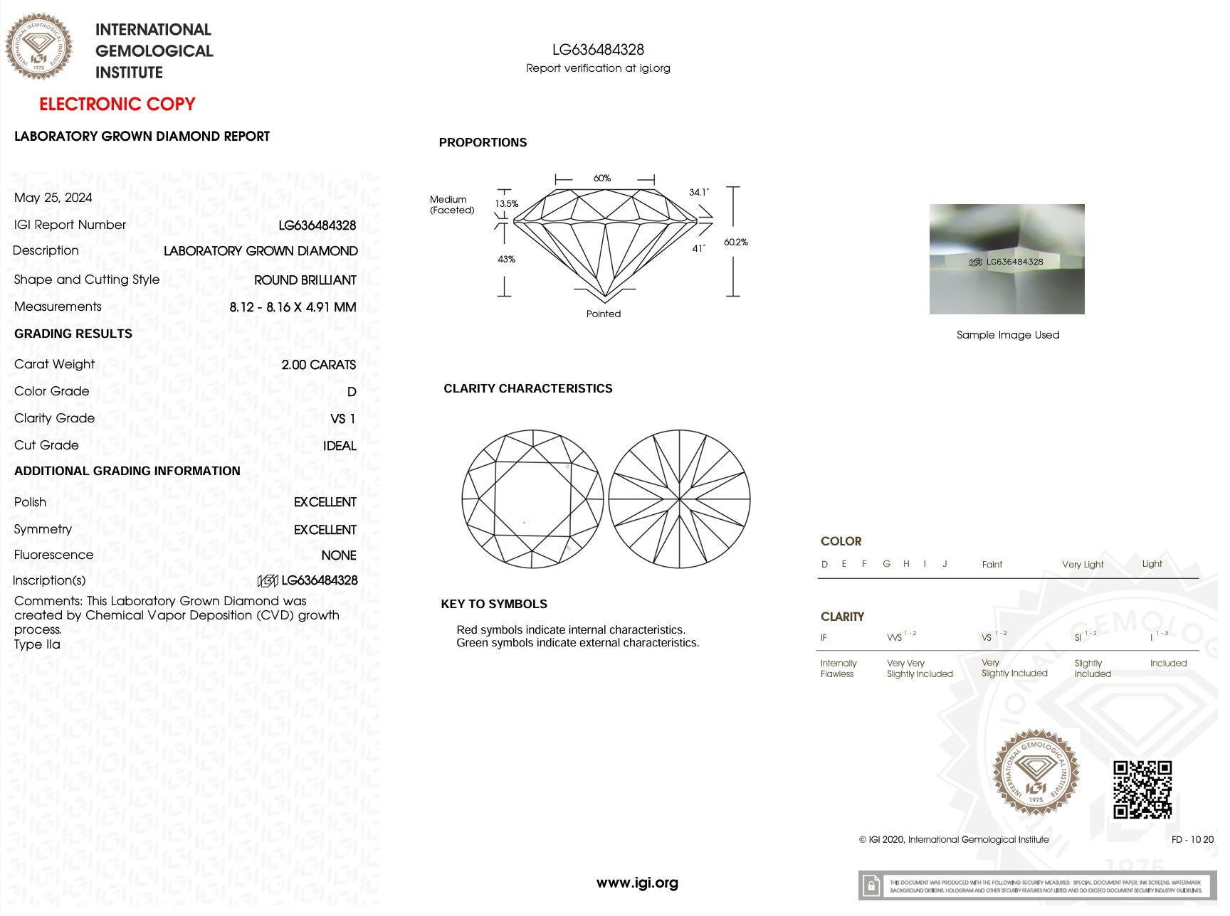 2.00 Carat D-VS1 Round Lab Grown Diamond - IGI (#5542) Loose Diamond Princess Bride Diamonds 