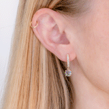 2.00ct D-VS1 Lab Diamond Round Drop Hoops 14k Yellow Gold Earrings Princess Bride Diamonds 
