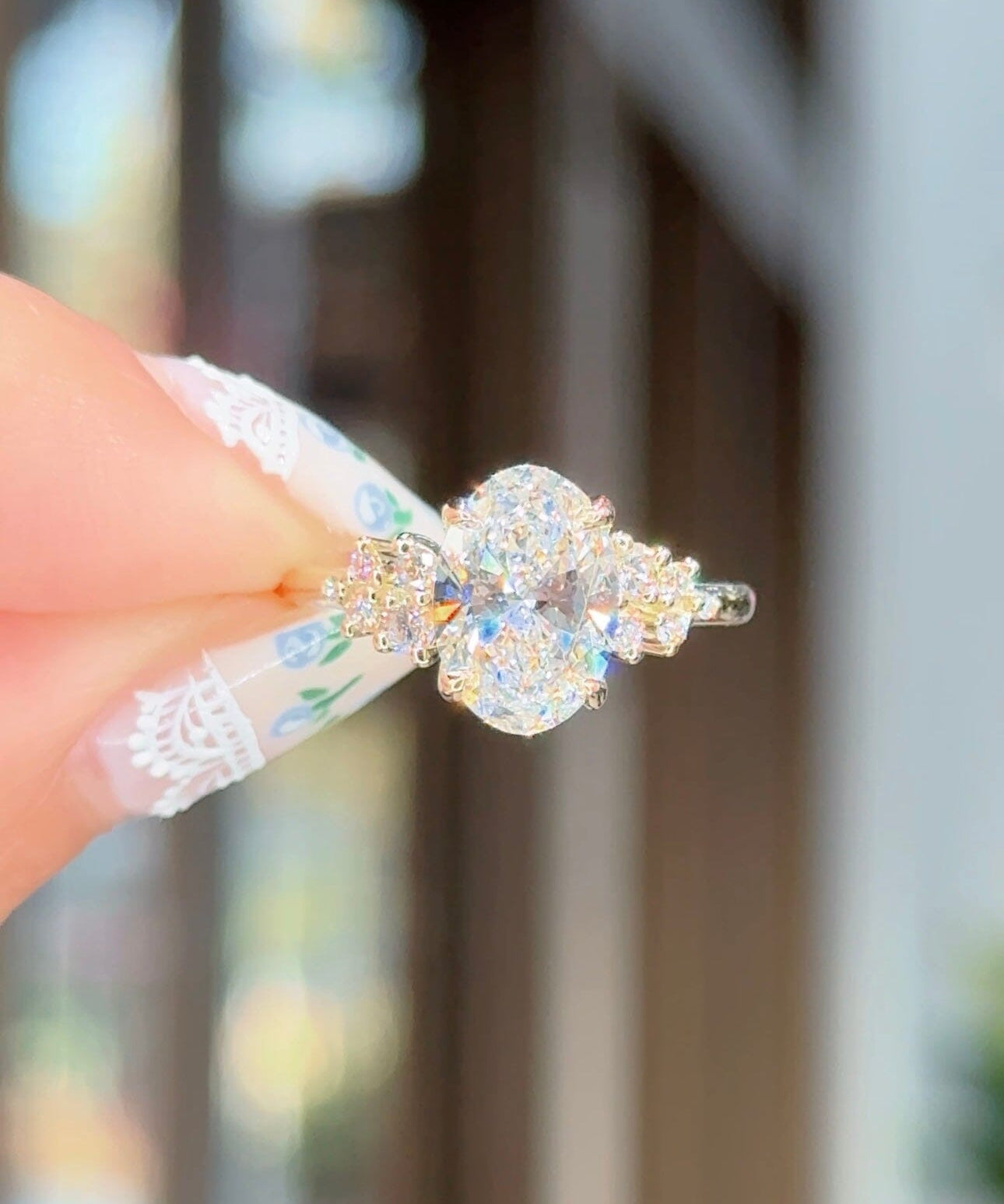 2.00ct D-VS1 Oval Lab Diamond Nova Engagement Rings Princess Bride Diamonds 