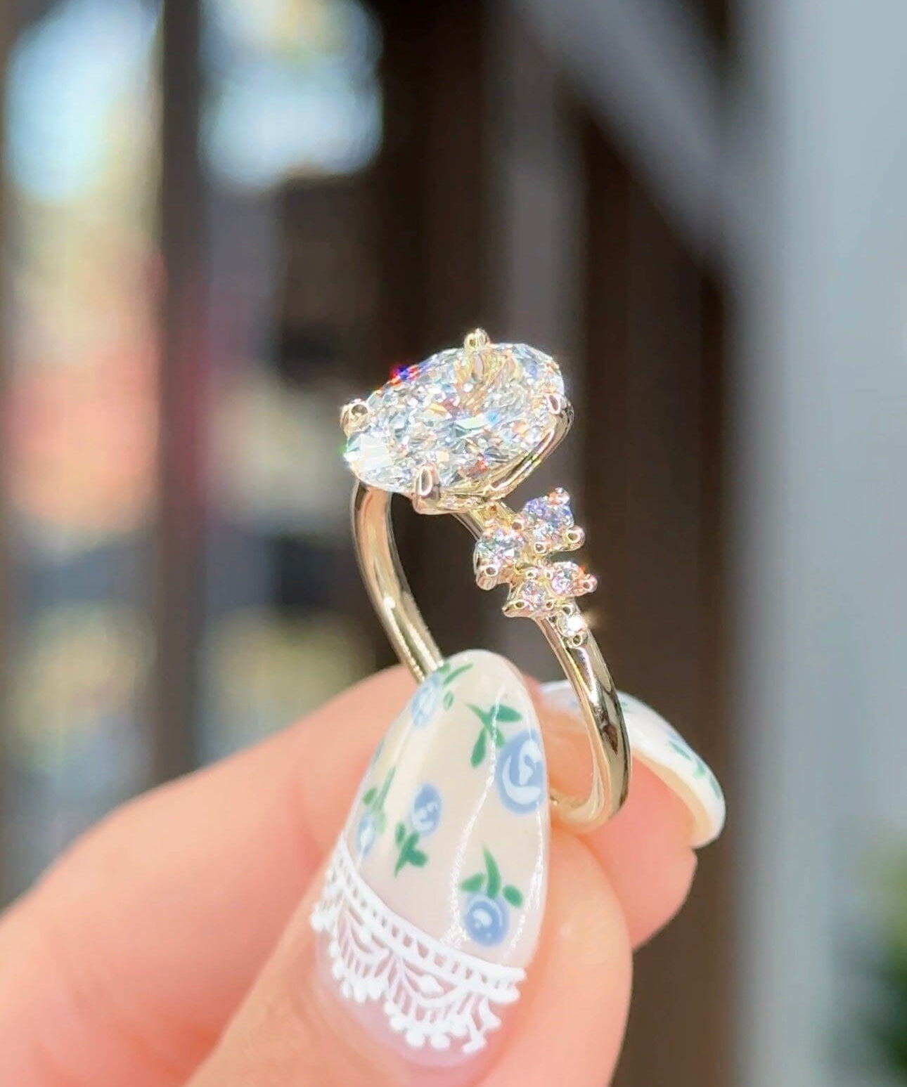 2.00ct D-VS1 Oval Lab Diamond Nova Engagement Rings Princess Bride Diamonds 