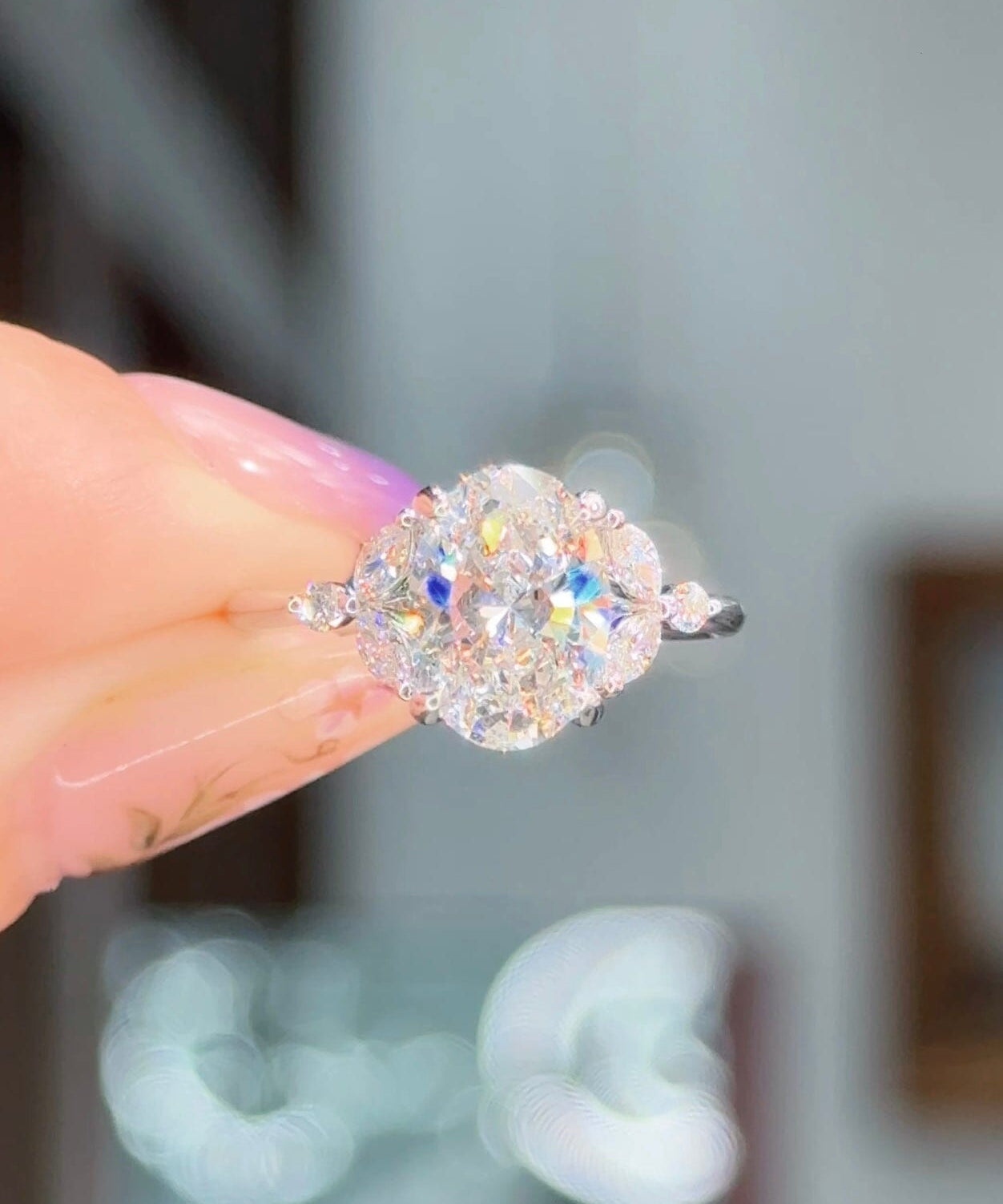 2.00ct D-VS1 Oval Lab Diamond Sarah Engagement Rings Princess Bride Diamonds 
