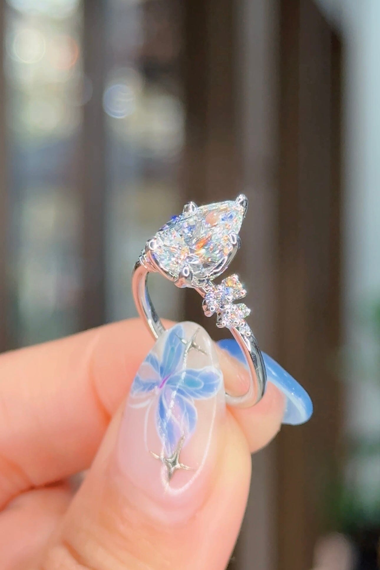 2.00ct D-VS1 Pear Lab Diamond Nova Engagement Rings Princess Bride Diamonds 
