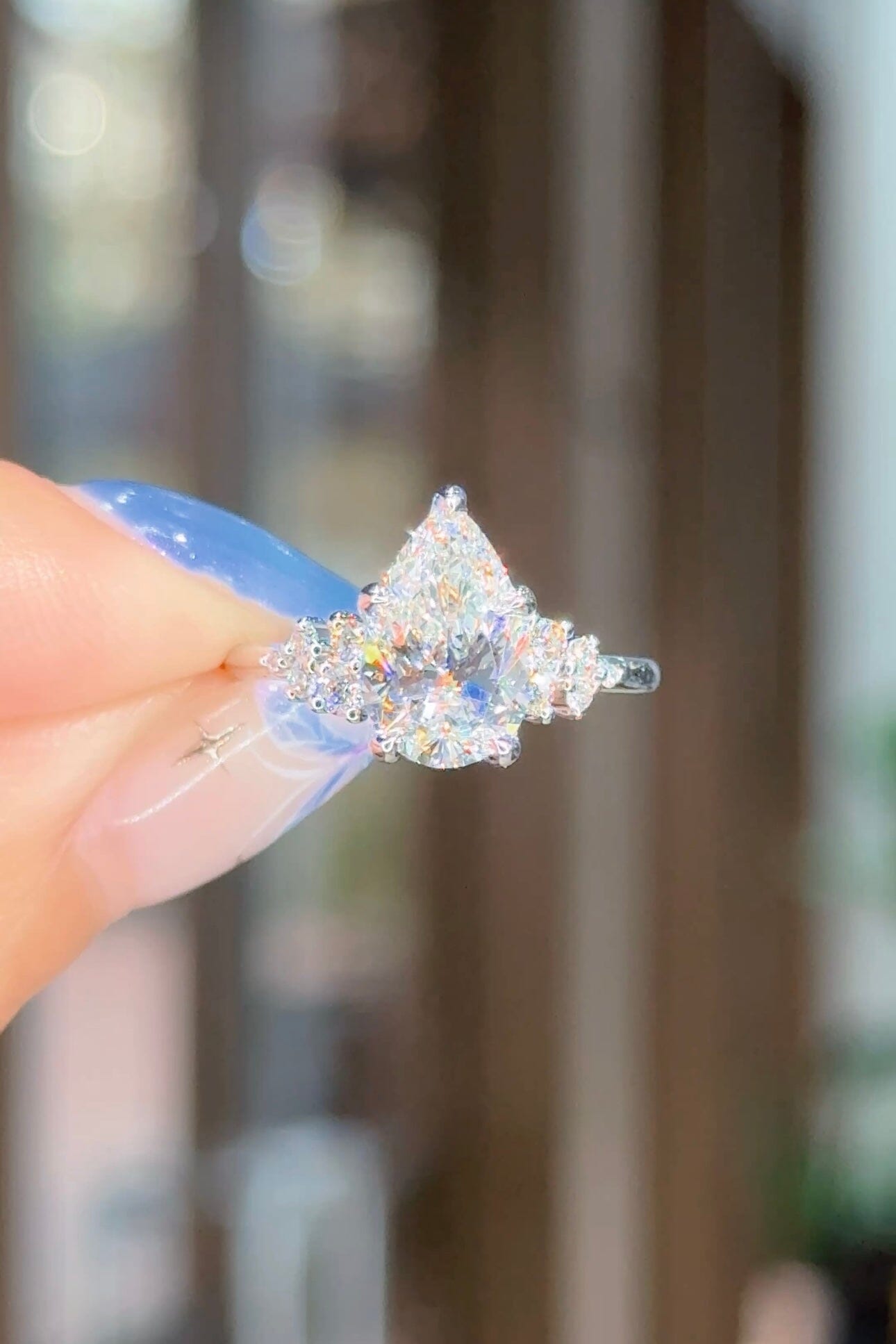2.00ct D-VS1 Pear Lab Diamond Nova Engagement Rings Princess Bride Diamonds 