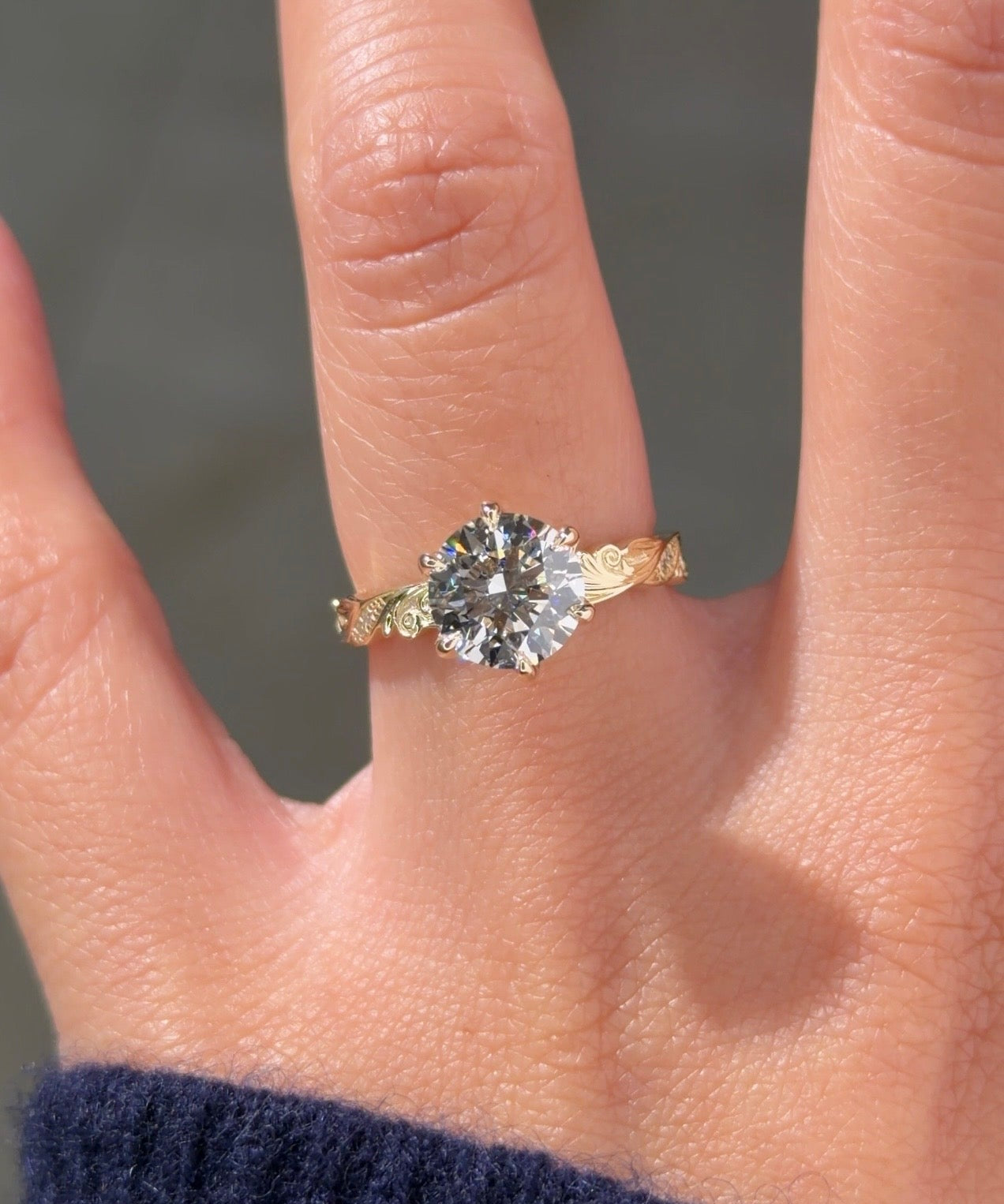 2.00ct D-VS1 Round Lab Diamond Josephine - PBD Engagement Rings