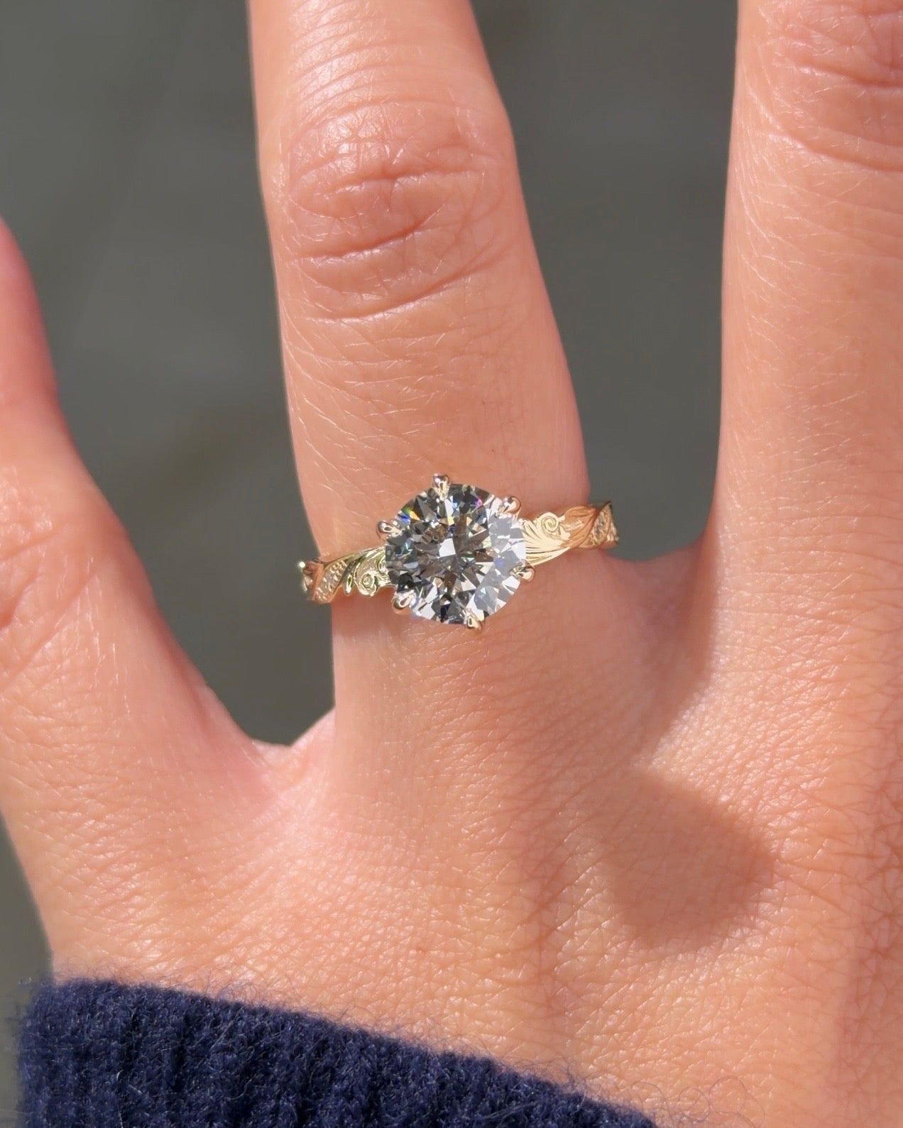2.00ct D-VS1 Round Lab Diamond Josephine - PBD Engagement Rings