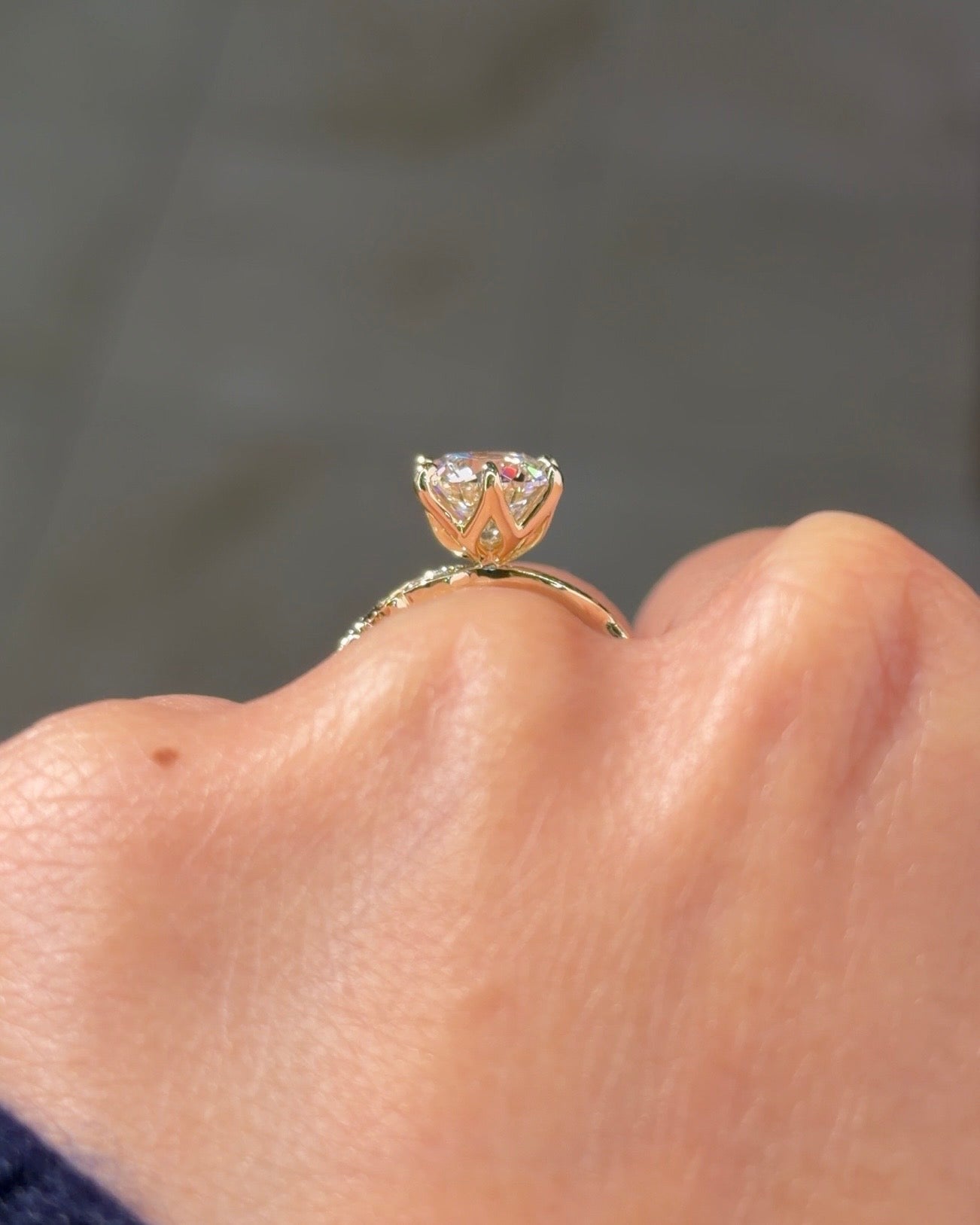 2.00ct D-VS1 Round Lab Diamond Josephine - PBD Engagement Rings
