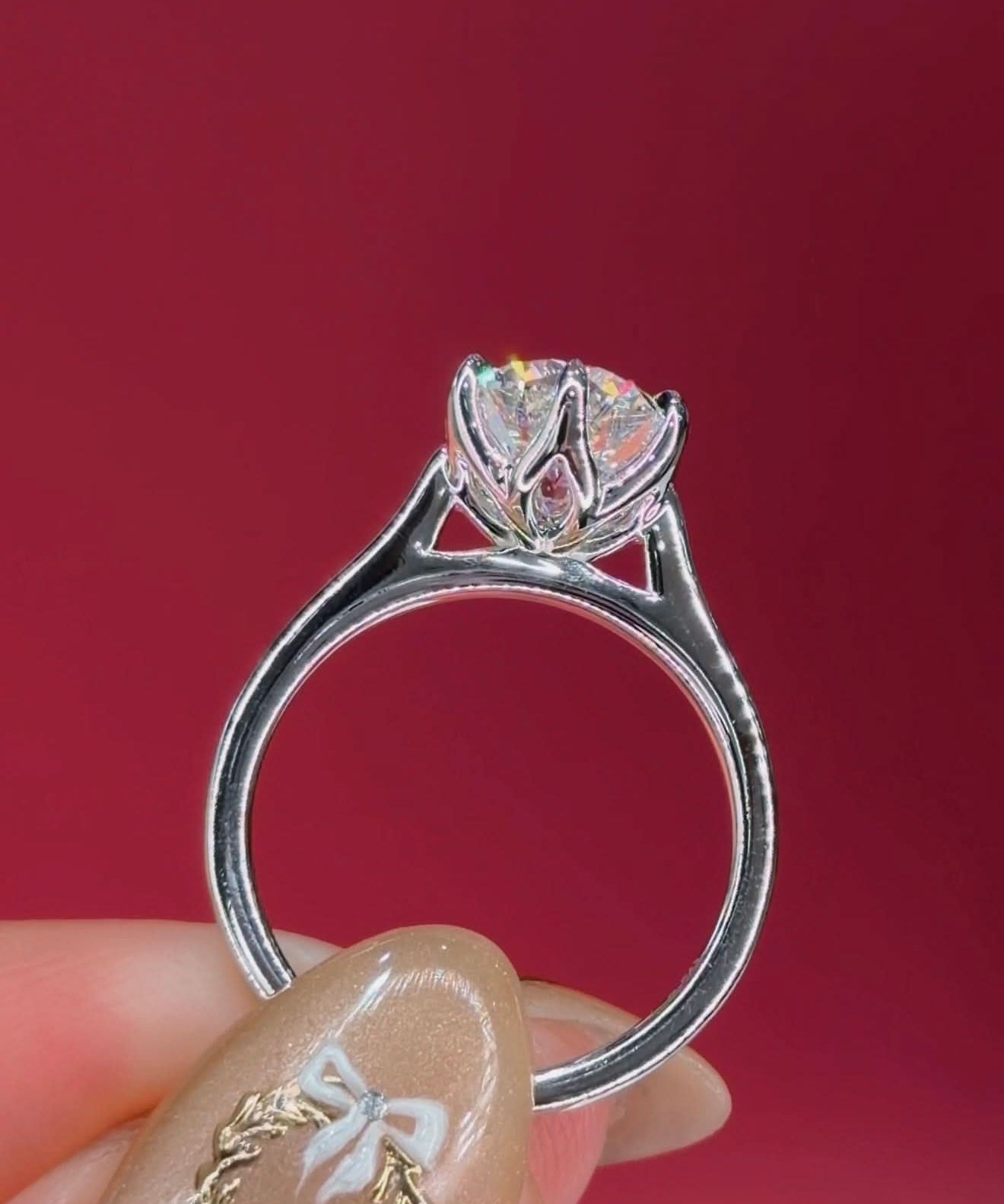 2.00ct D - VS1 Round Lab Diamond Victoria - PBD Engagement Rings