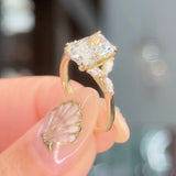 2.00ct D-VVS2 Radiant Lab Diamond Amber Engagement Rings Princess Bride Diamonds 