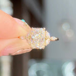 2.00ct D-VVS2 Radiant Lab Diamond Amber Engagement Rings Princess Bride Diamonds 