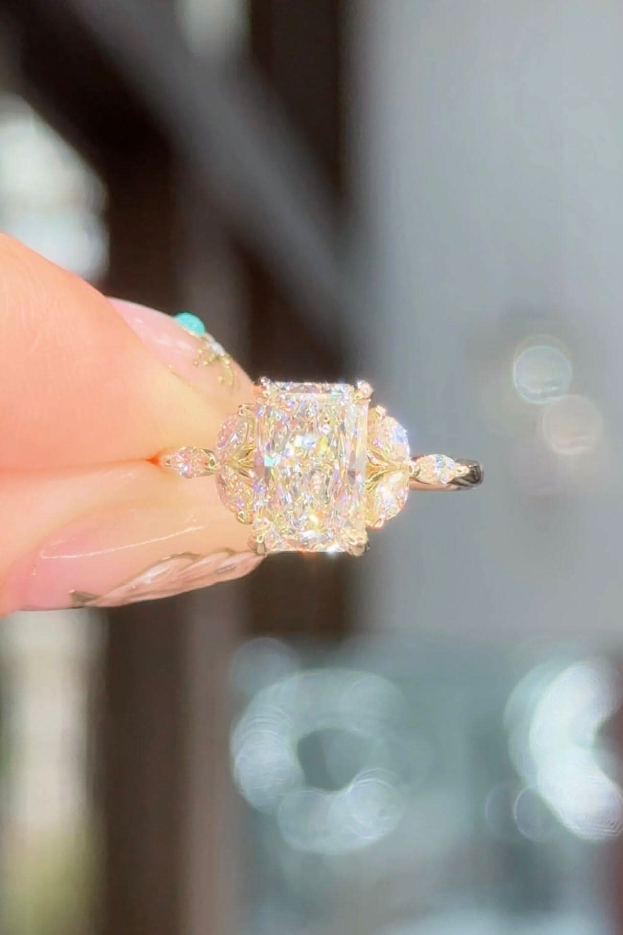 2.00ct D - VVS2 Radiant Lab Diamond Amber - PBD Engagement Rings