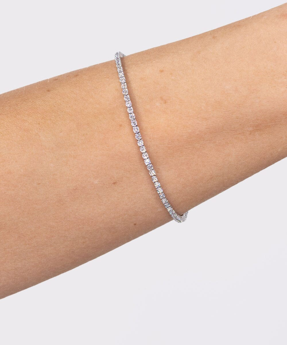 2.00ct F+ VS+ Lab Diamond Tennis Bracelet 14k White Gold Bracelets Princess Bride Diamonds 