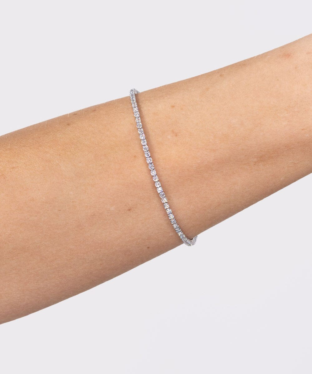 2.00ct F+ VS+ Lab Diamond Tennis Bracelet 14k White Gold Bracelets Princess Bride Diamonds 