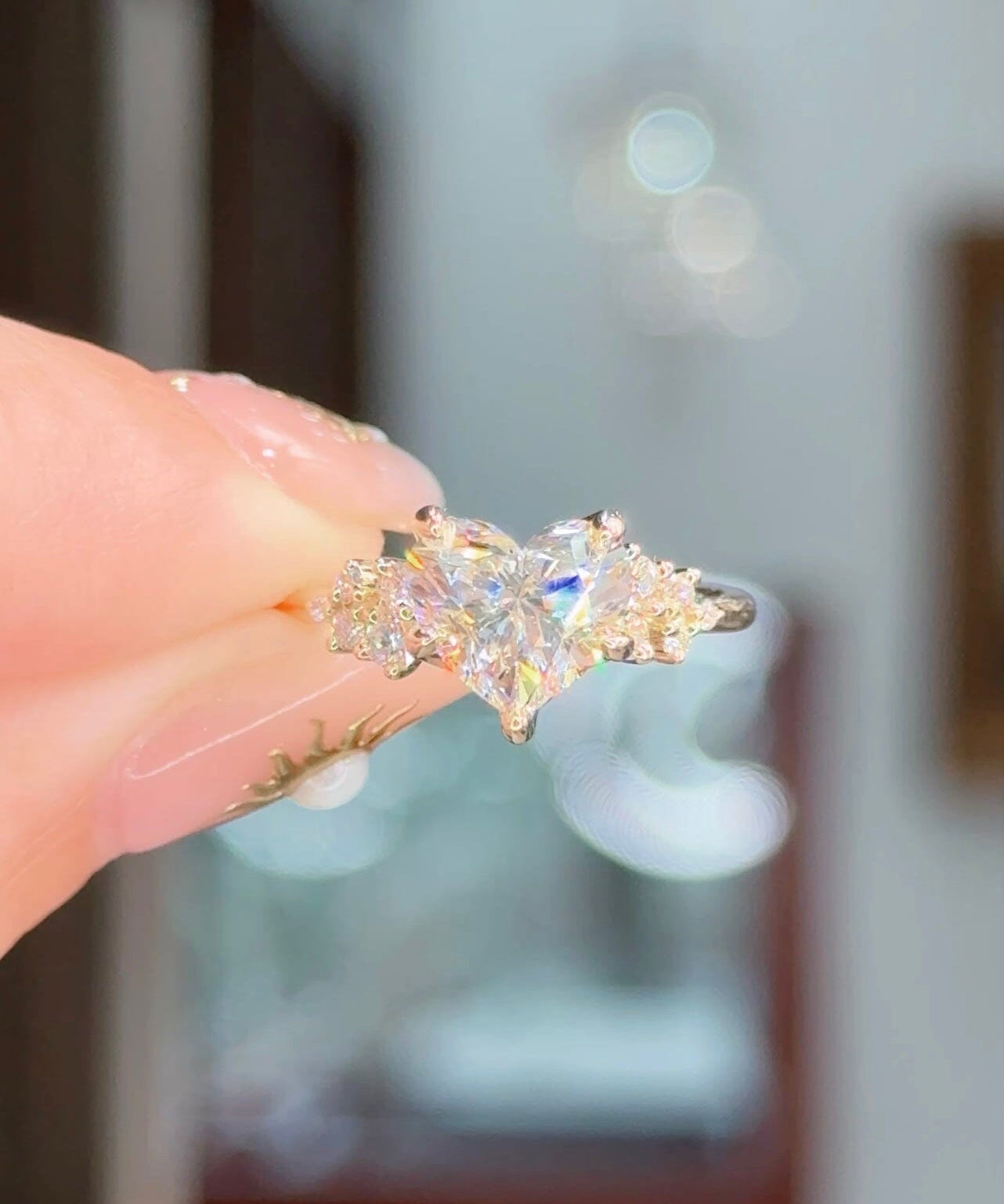 2.00ct F-VS1 Heart Lab Diamond Nova Engagement Rings Princess Bride Diamonds 