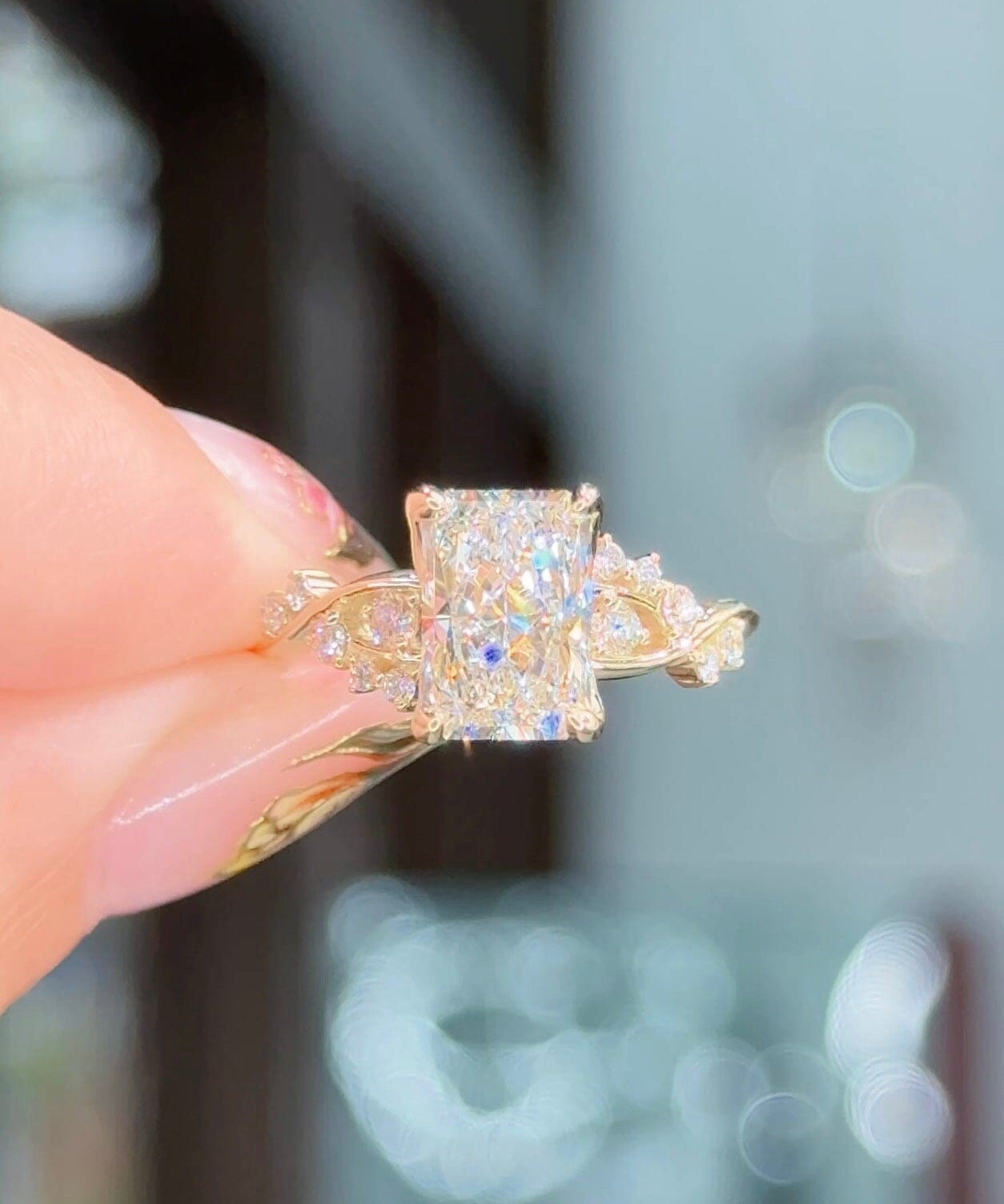 2.00ct F-VS1 Radiant Lab Diamond Ariel Engagement Rings Princess Bride Diamonds 