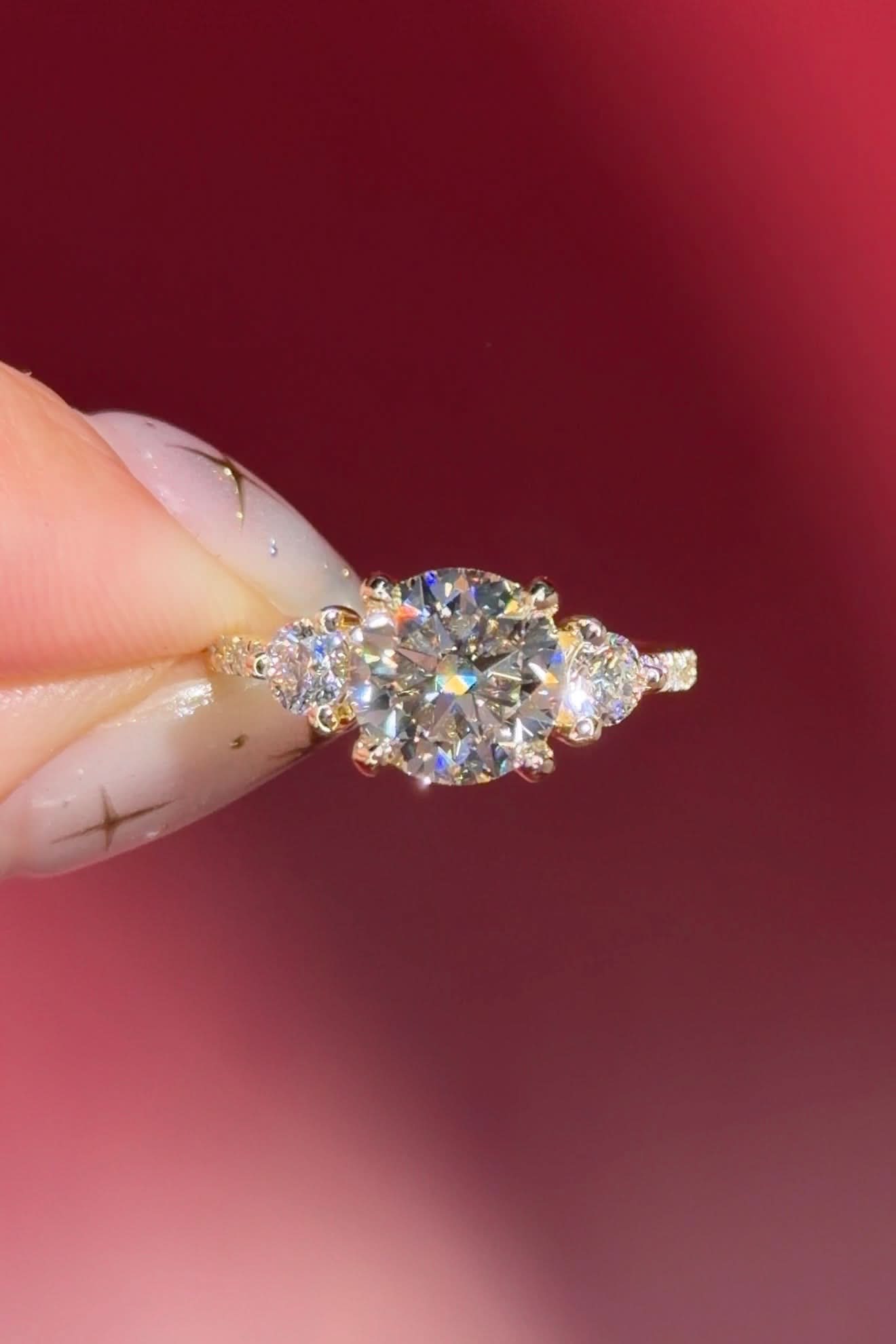 2.00ct F - VS1 Round Lab Diamond Meghan Pavé - PBD Engagement Rings