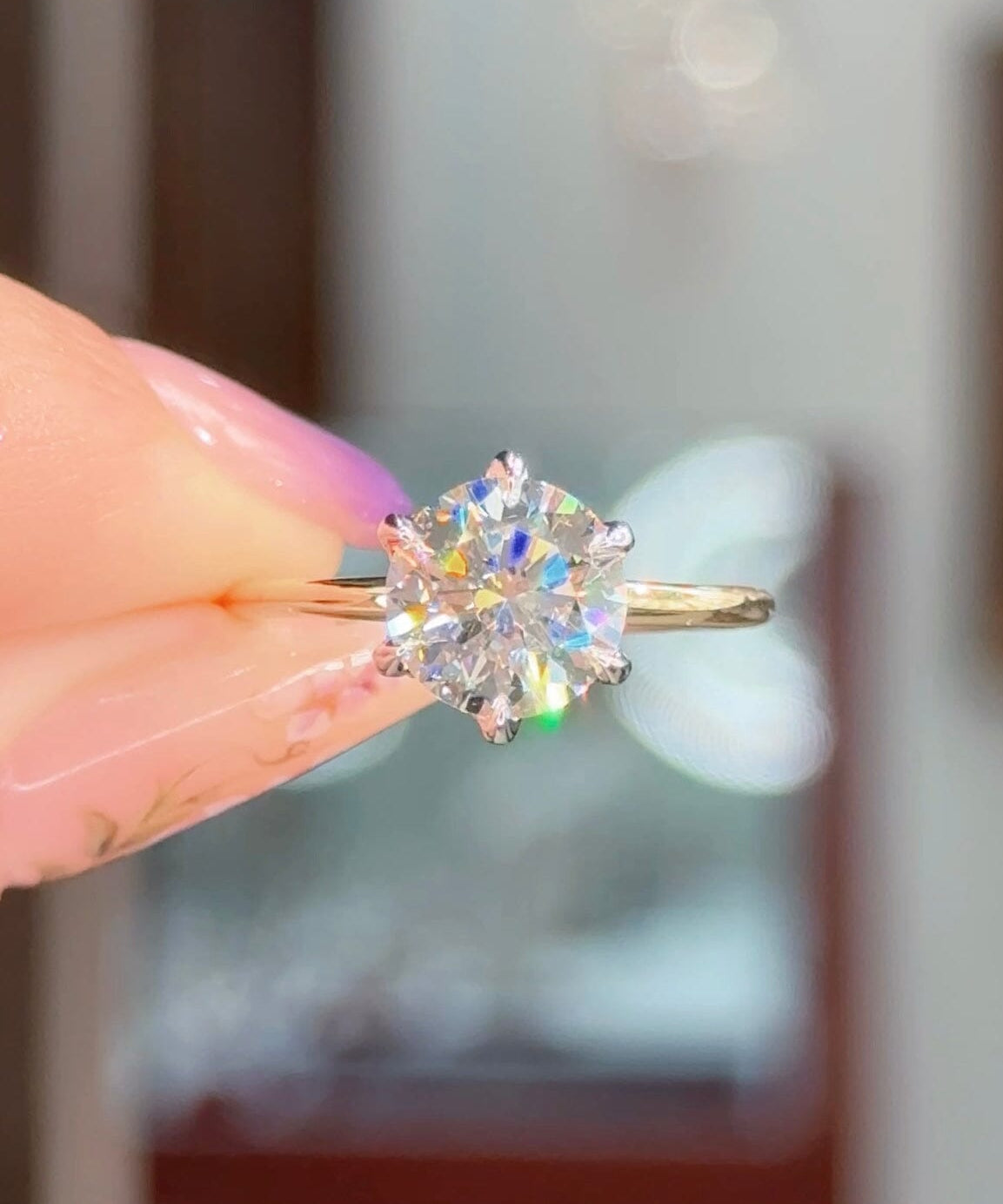 2.00ct F-VS1 Round Lab Diamond Samantha Engagement Rings Princess Bride Diamonds 