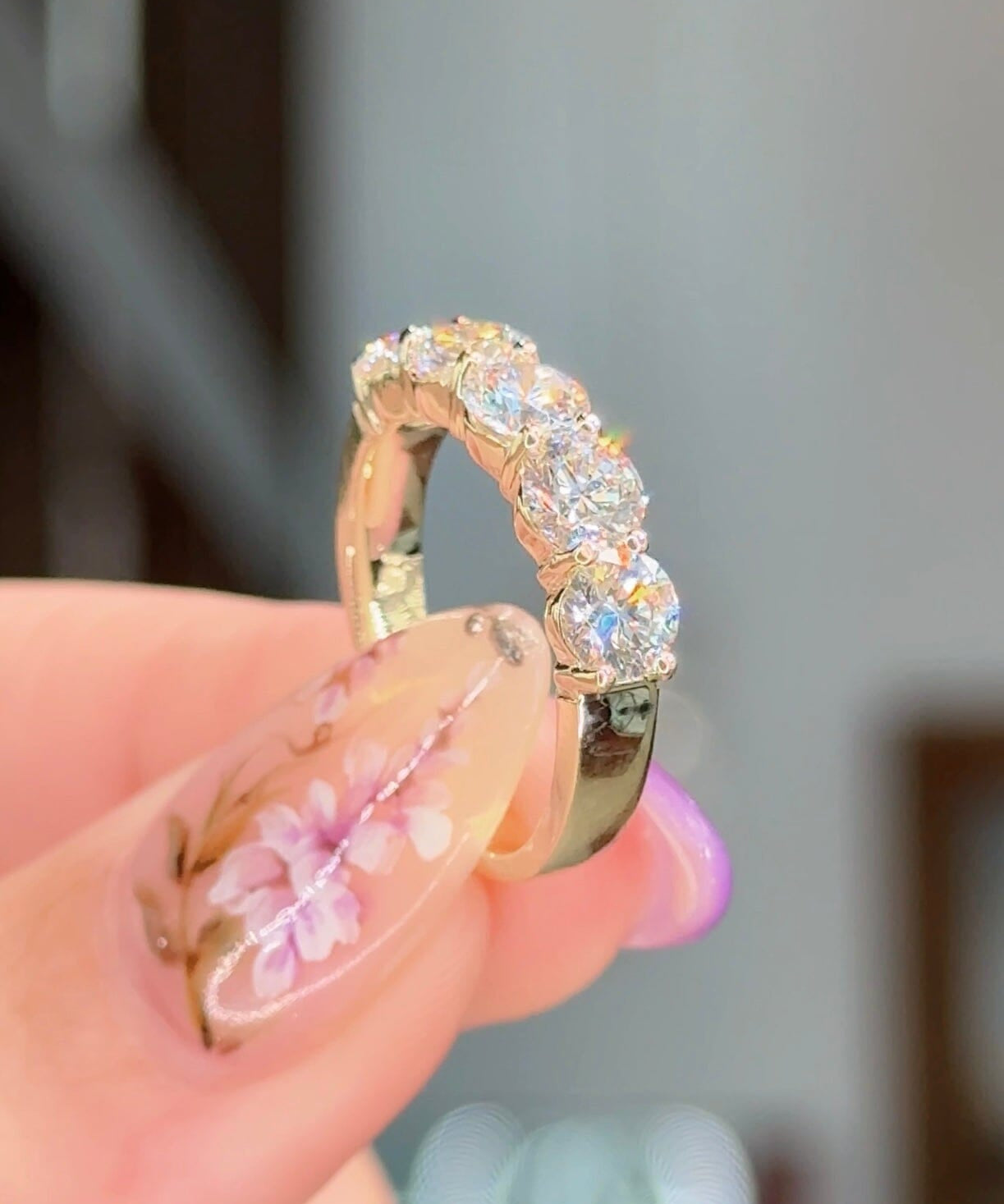 2.00cttw D-VVS2 5-Stone Lab Diamond Ring Rings Princess Bride Diamonds 