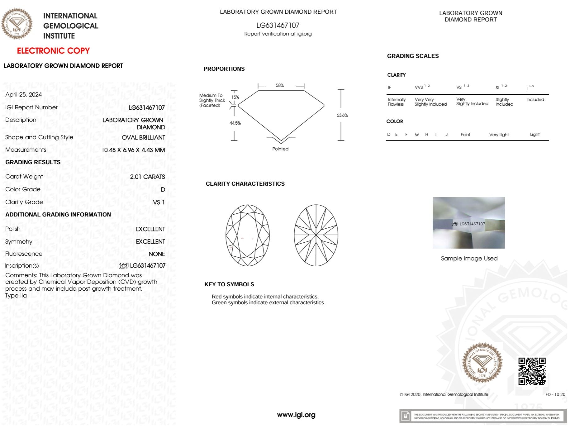 2.01 Carat D-VS1 Oval Lab Grown Diamond - IGI (#48876) Loose Diamond Princess Bride Diamonds 