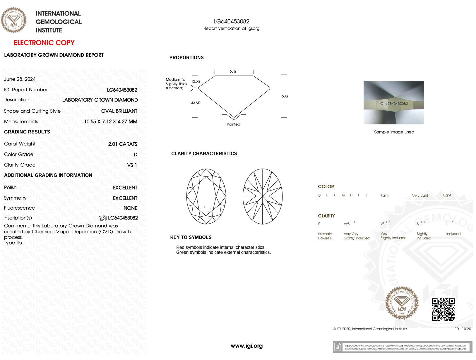 2.01 Carat D-VS1 Oval Lab Grown Diamond - IGI (#51140) Loose Diamond Princess Bride Diamonds 