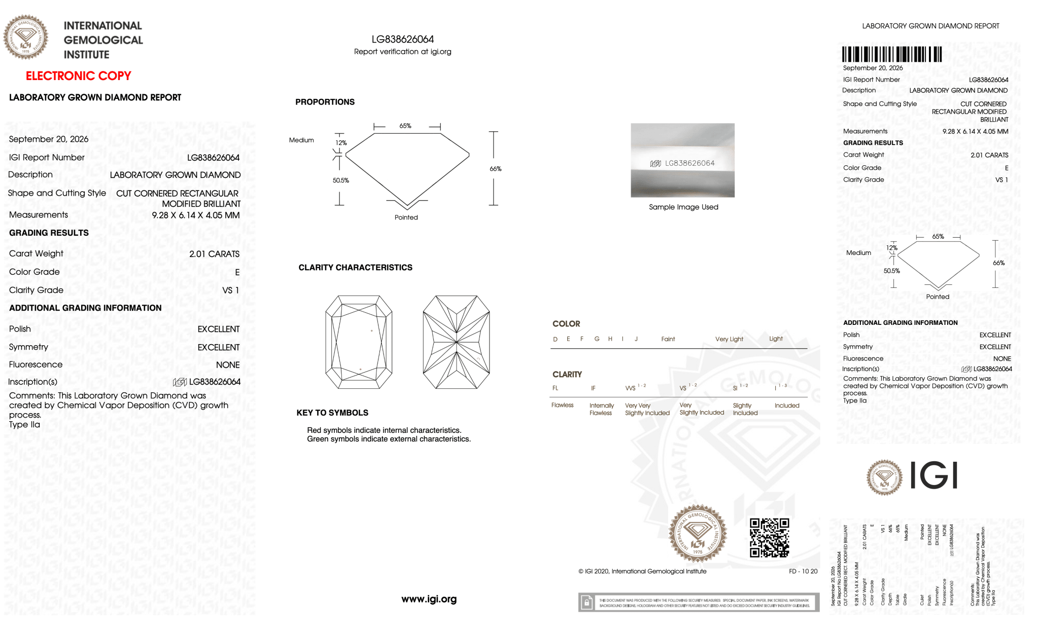 2.01 Carat E-VS1 Radiant Lab Grown Diamond - IGI (#128768) - PBD Loose Diamond