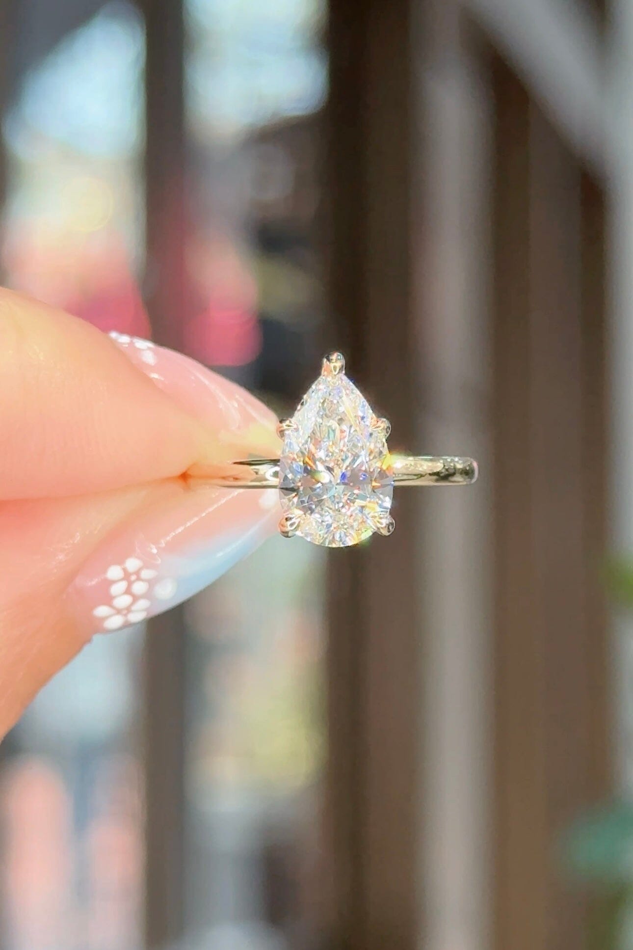 2.01ct D-VS1 Pear Lab Diamond Kayla Engagement Rings Princess Bride Diamonds 