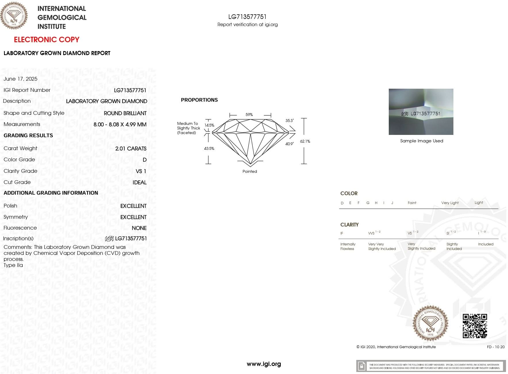 2.01ct D-VS1 Round Lab Diamond Caraline - PBD Engagement Rings