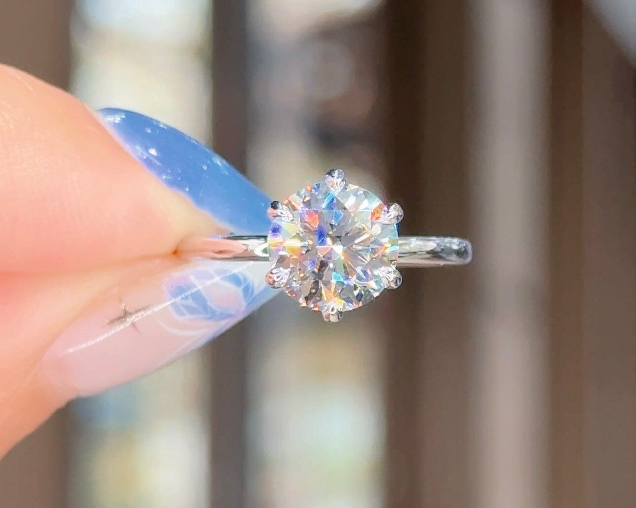 2.01ct D-VS1 Round Lab Diamond Juliette Engagement Rings Princess Bride Diamonds 