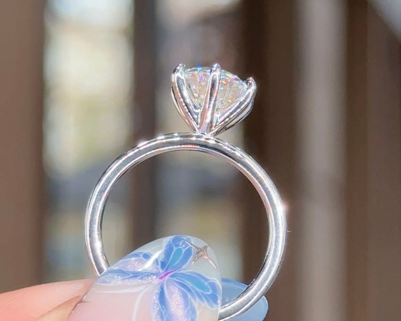 2.01ct D-VS1 Round Lab Diamond Juliette Engagement Rings Princess Bride Diamonds 