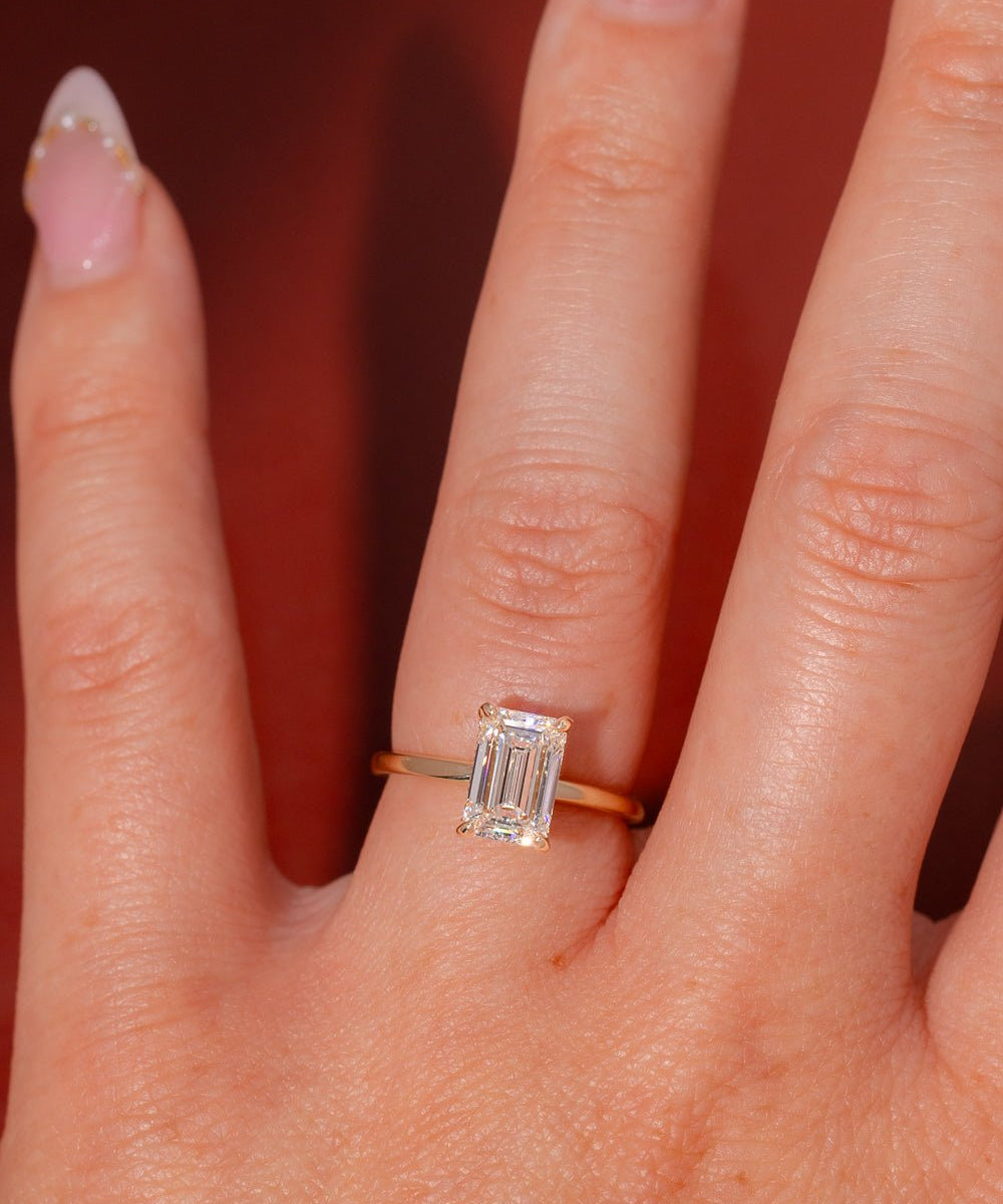 2.01ct D - VVS2 Emerald Lab Diamond Kayla - PBD Engagement Rings