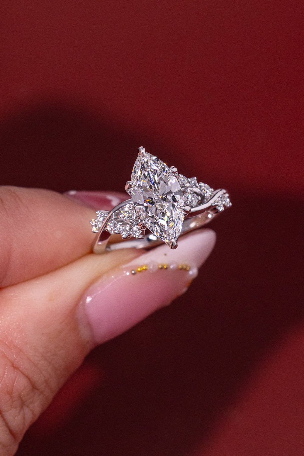 2.01ct E - VS1 Marquise Lab Diamond Ariel - PBD Engagement Rings